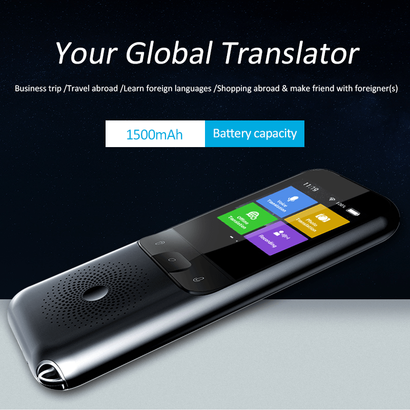 Real Time Language Translator Device 137 Languages, Two Way Portable Instant Translator, Voice/Text/Photo Translation, 3-inch HD Touch Screen Camera