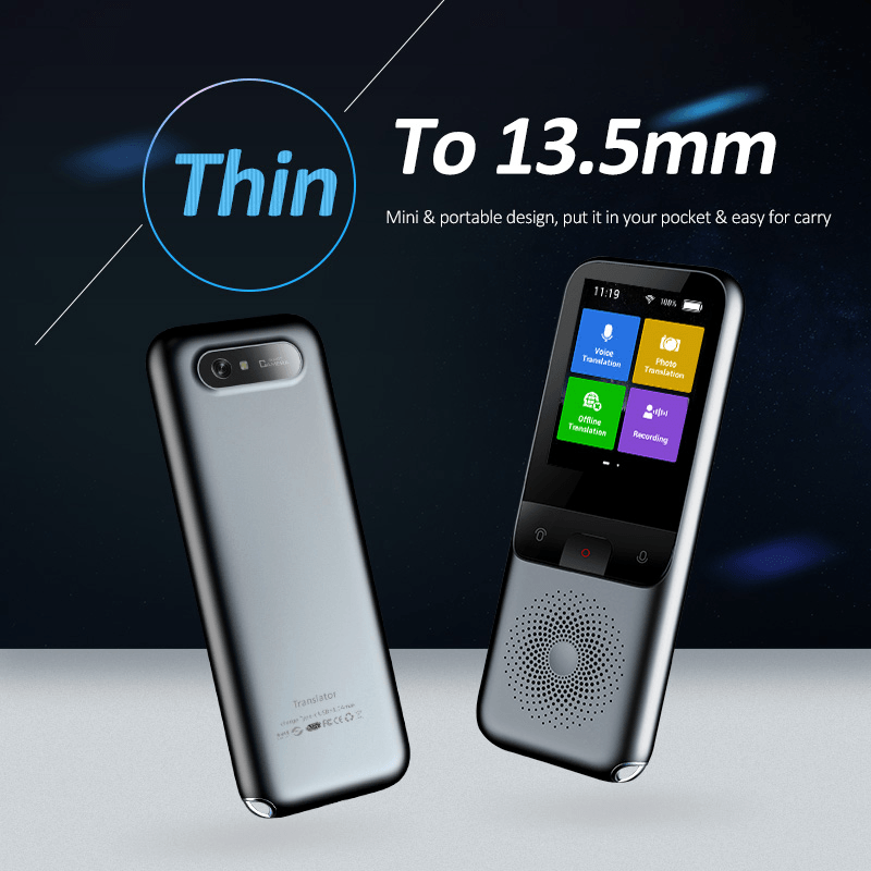 Real Time Language Translator Device 137 Languages, Two Way Portable Instant Translator, Voice/Text/Photo Translation, 3-inch HD Touch Screen Camera