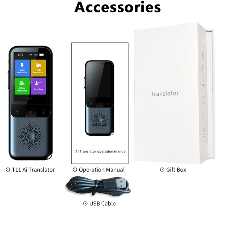 Real Time Language Translator Device 137 Languages, Two Way Portable Instant Translator, Voice/Text/Photo Translation, 3-inch HD Touch Screen Camera