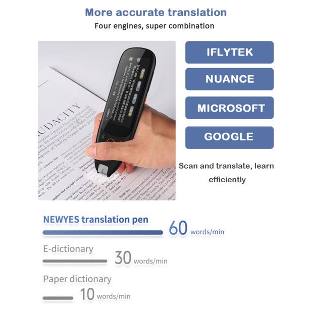 Real Time Language Translator Device 107 Languages, Two Way Portable Instant Voice Translator, Voice/Text/Photo Translation, 3-inch HD Touch Screen Camera Audio Voice…